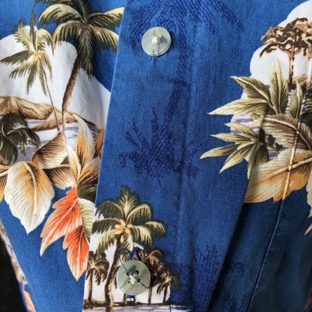 Mens saddlebred Hawaiian shirt size large short sleeve beach swimming button up - Picture 6 of 8